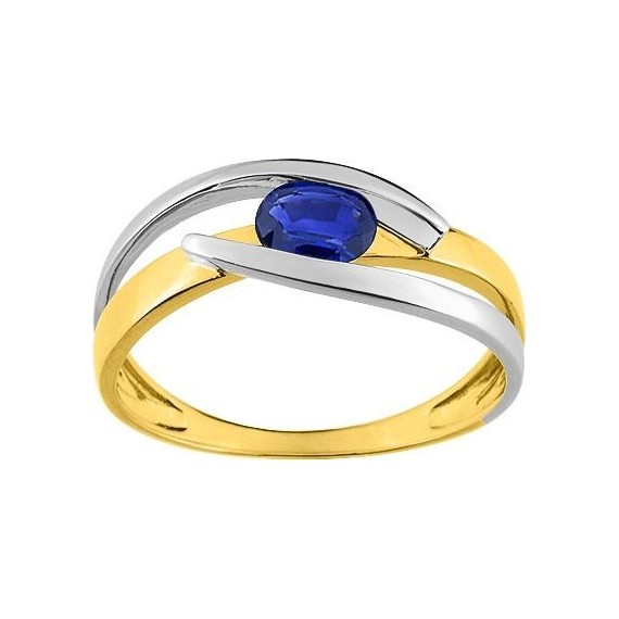 Bague or jaune 18 carats et saphir